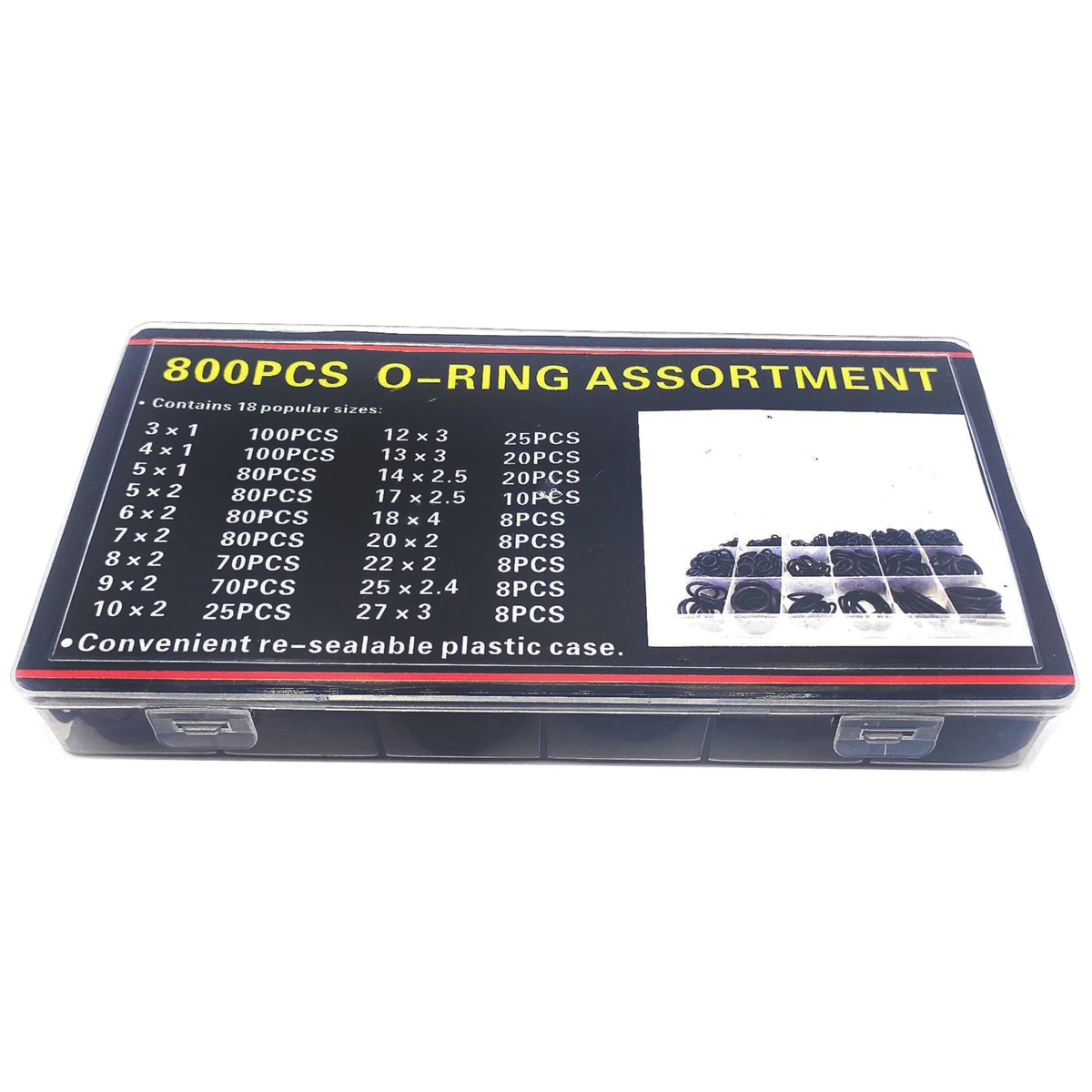 740 قطعة 800 قطعة العالمي محاصر الأسود النتريل سيليكون المطاط مزيج O-حلقة النتريل المطاط إصلاح ختم طوقا تشكيلة مجموعة