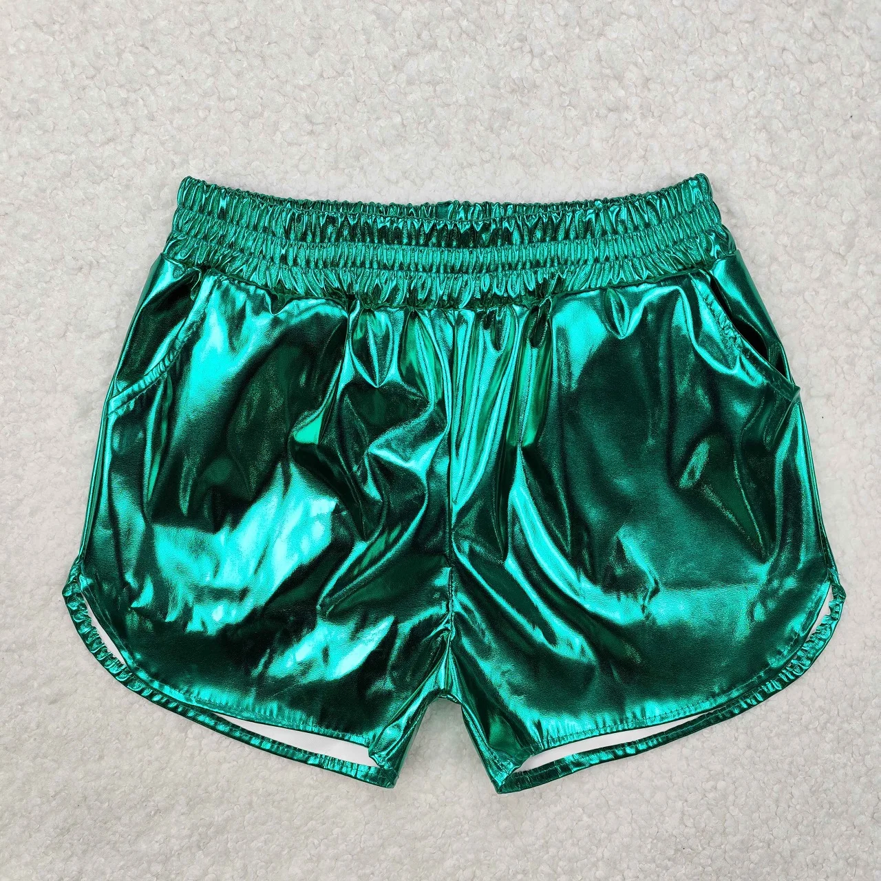 Wholesale Baby Girl Kids Leather Shorts Pockets Elastic Waist Bottom Children Toddler Boutique One-piece Clothing