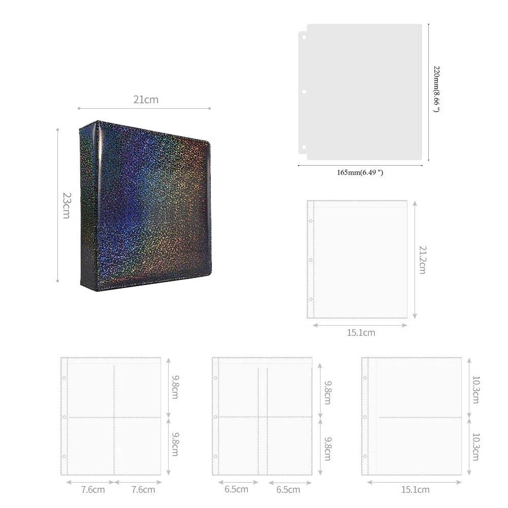 A5 Photo Album D Shape 3 Ring Pu Laser Photocard Binder 10x15 15x21 Collector Book Scrapbook Album Idol Card Holder Stamp Album