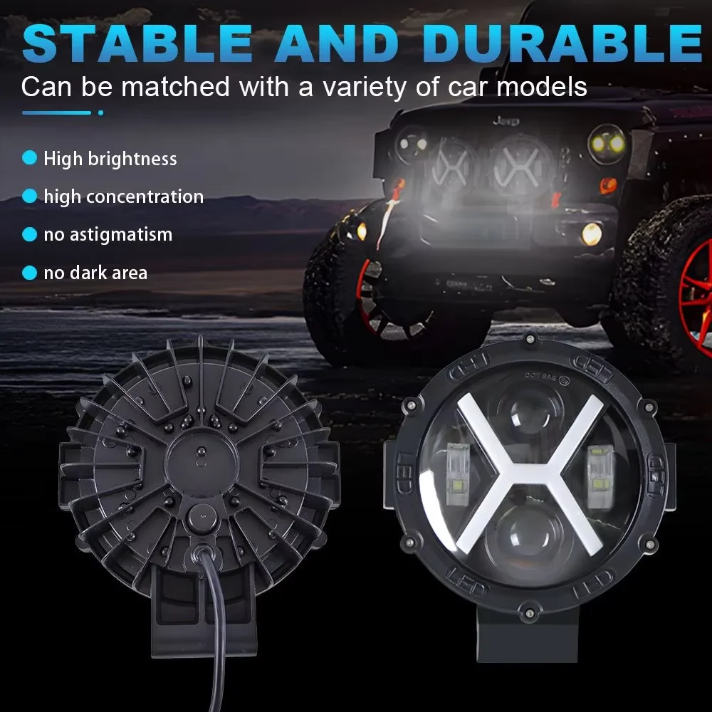 

7 Inch Car LED Work Light Bar 40W Spotlight for Jeep Offroad Boat Tractor Truck 4x4 SUV ATV - Driving Lamp 12/24V