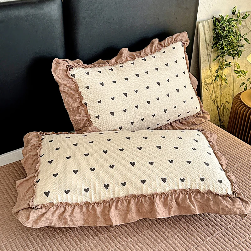 48x74cm Pillowcase Home Bedding Super Soft Ruffled Pillow Cover With Envelope Closure Pillow Cases Home Decor