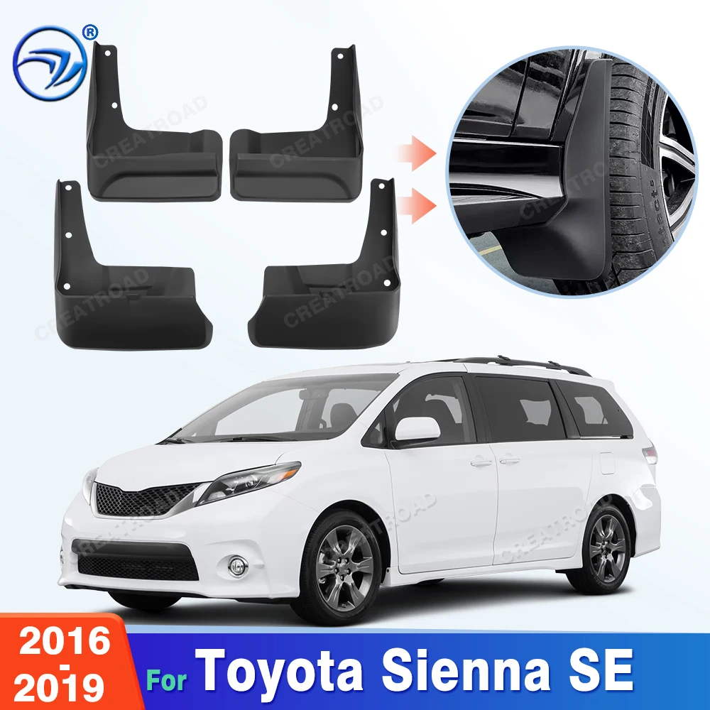 For Toyota Sienna SE 2016 2017 2018 2019 Fender Mudflaps Splash Guards Mudguards Mud Flaps Car Accessories