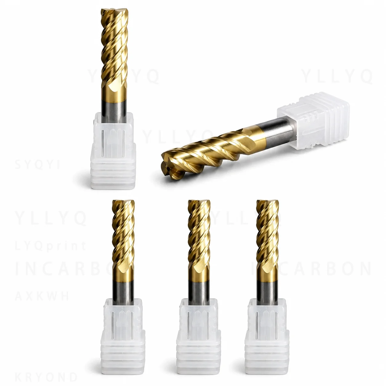 HRC68 4 Flute U Groove Carbide End Mill Extended Length Flat Milling Cutter for Titanium Alloy Steel CNC Cutting Tool