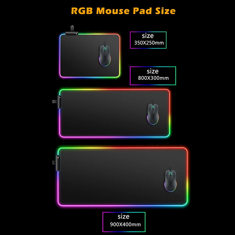 One Piece Large Mouse Pad LED Gamer Desk Mat RGB Modern Table Keyboard Laptop Carpet Backlight Gaming Mousepad Durable