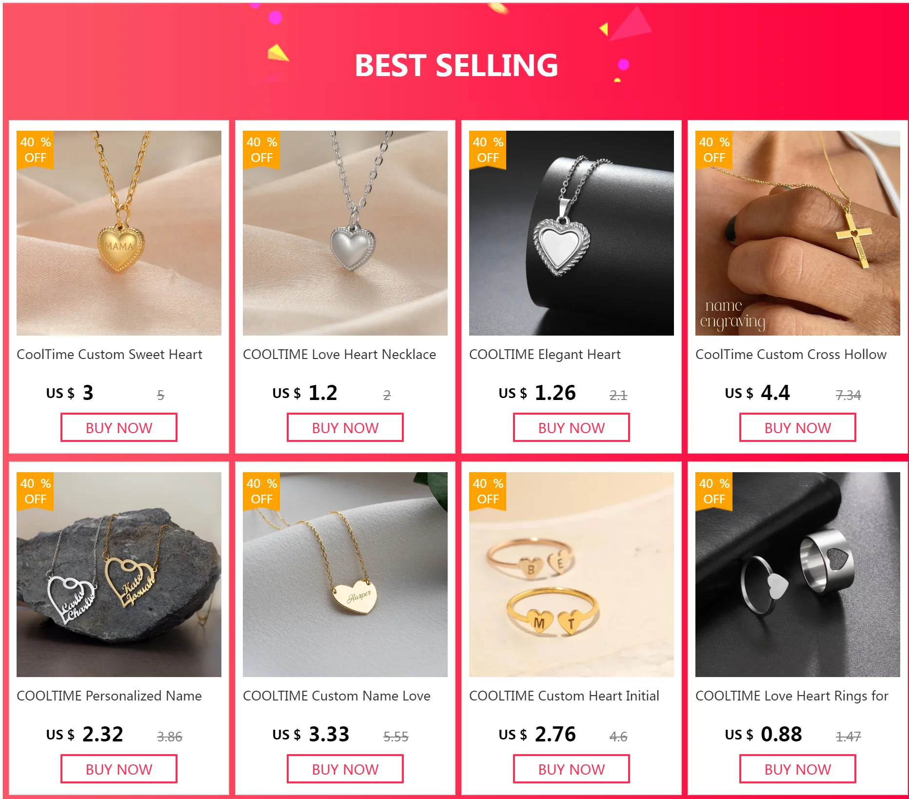 COOLTIME Elegante Herz-Halskette für Damen, Edelstahl-Herz-Anhänger-Halskette, Geschenk für Sie/Liebhaber 2026, Schmuck, Geschenk, Neu – Detail 1