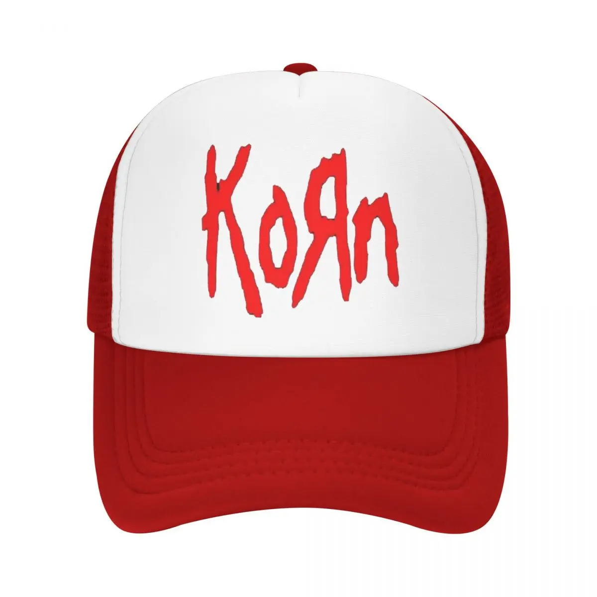 Men Women Korn Logo Music Best Nrok Trucker Hat Outdoor Mesh Baseball Caps Hats Trucker Worker Cap Adjustable Fishing Hat Summer