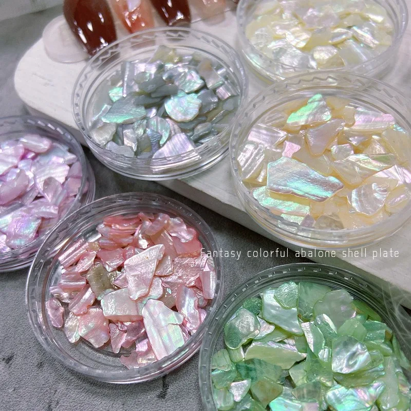 1Pc Iridescent Polished Abalone Shell Fragments Ocean Wave Texture Nail Sequins Aurora Flakes DIY UV Gel Nail Manicure Decor