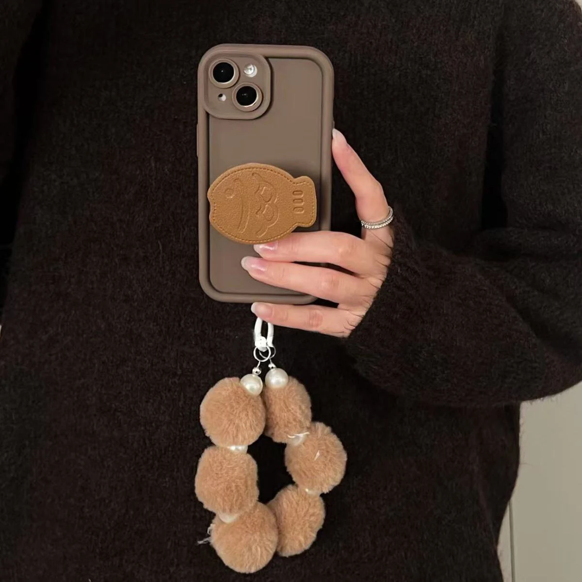 ل ممن لهم رينو 14 حالة ممن لهم رينو 14 برو لطيف ثلاثية الأبعاد Taiyaki الأسماك حامل حامل أفخم سوار جراب هاتف ممن لهم رينو 14F غطاء