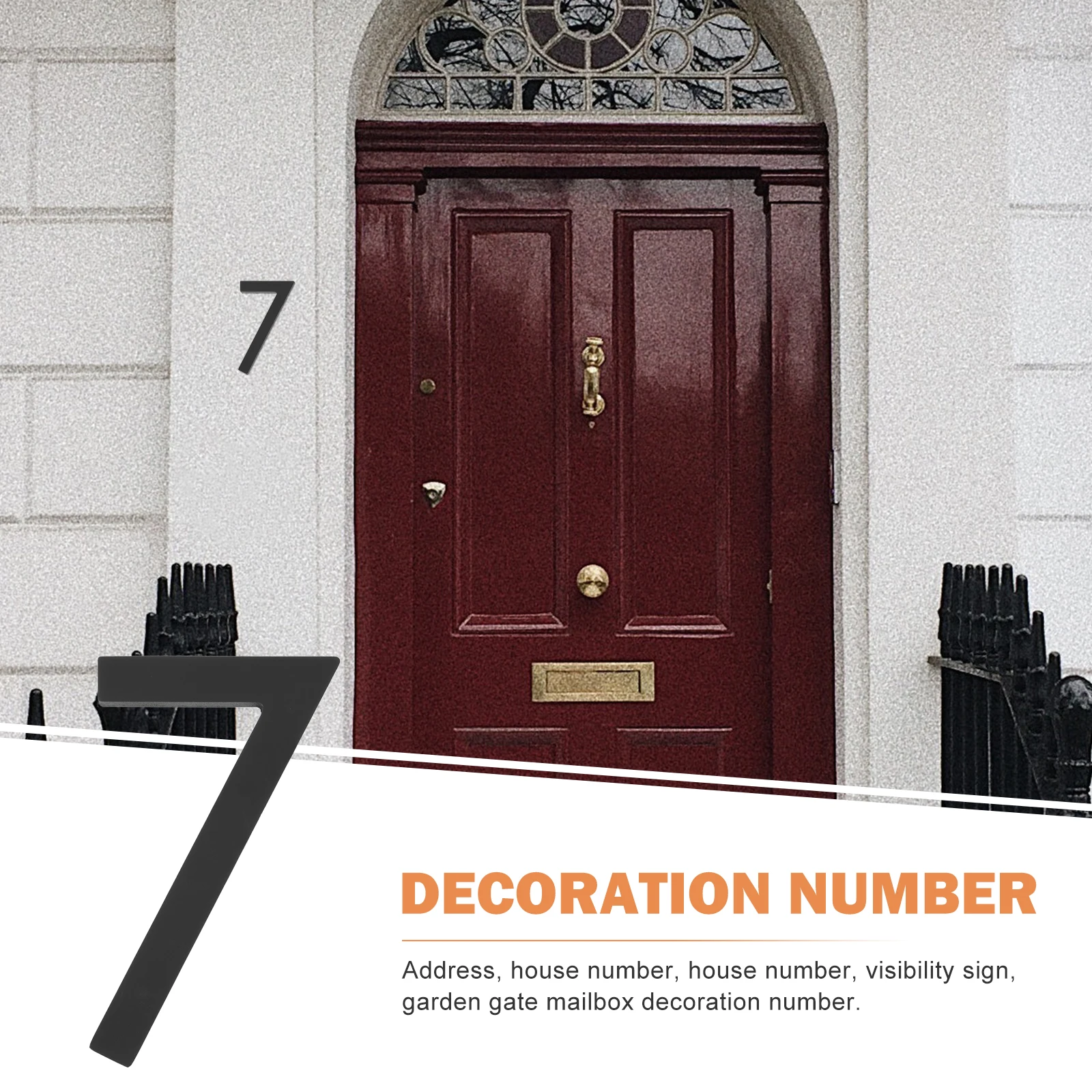 

House Number High quality Acrylic Metal Material Door Mailbox Address Decor Durable Practical Safe Long lasting