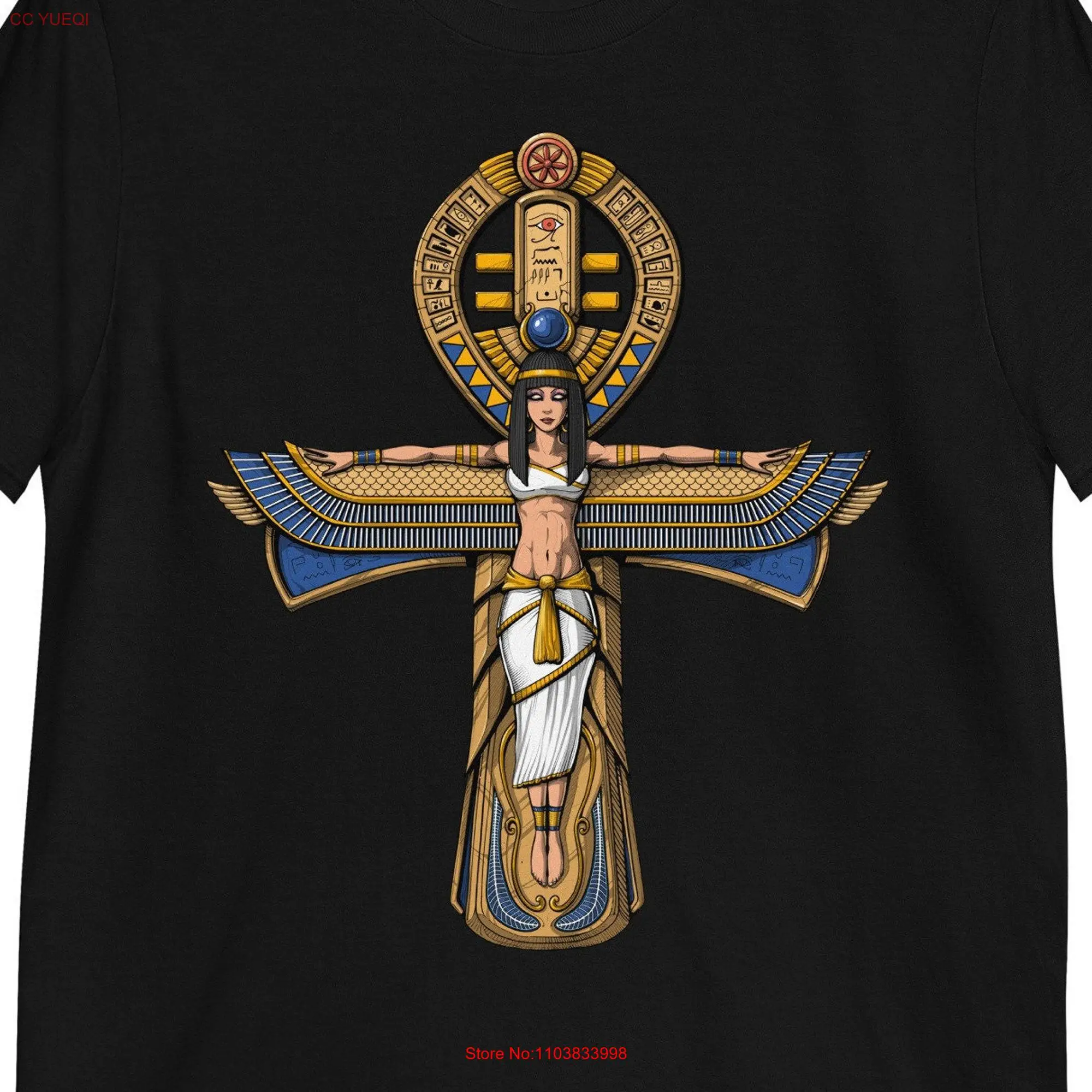 Egyptian Mythology Goddess Isis T Shirt Ankh Cross Ancient EgypT Eye Of Horus Clothes Clothing long or short sleeves