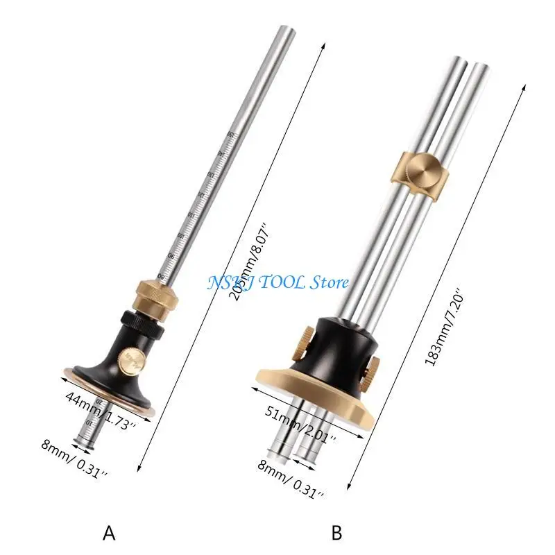 L8RC الفولاذ المقاوم للصدأ النجارة الكاتب بمناسبة مقياس غرامة ضبط نقر الكاتب حاكم عالية الدقة أداة نجار #6