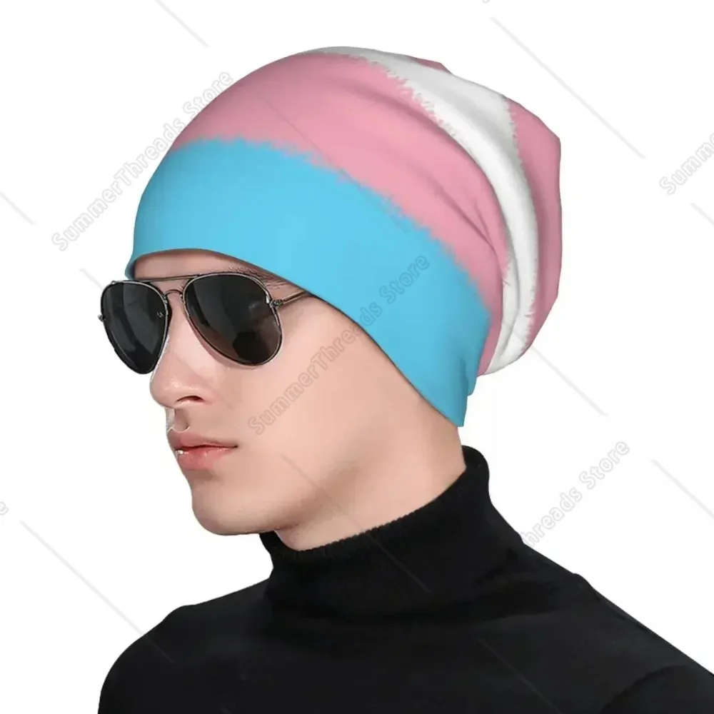 المتحولين جنسيا العلم Lgbt فخر الدافئة محبوك قبعة الهيب هوب بونيه قبعة الخريف الشتاء في الهواء الطلق قبعات حريمي للجنسين الكبار #3