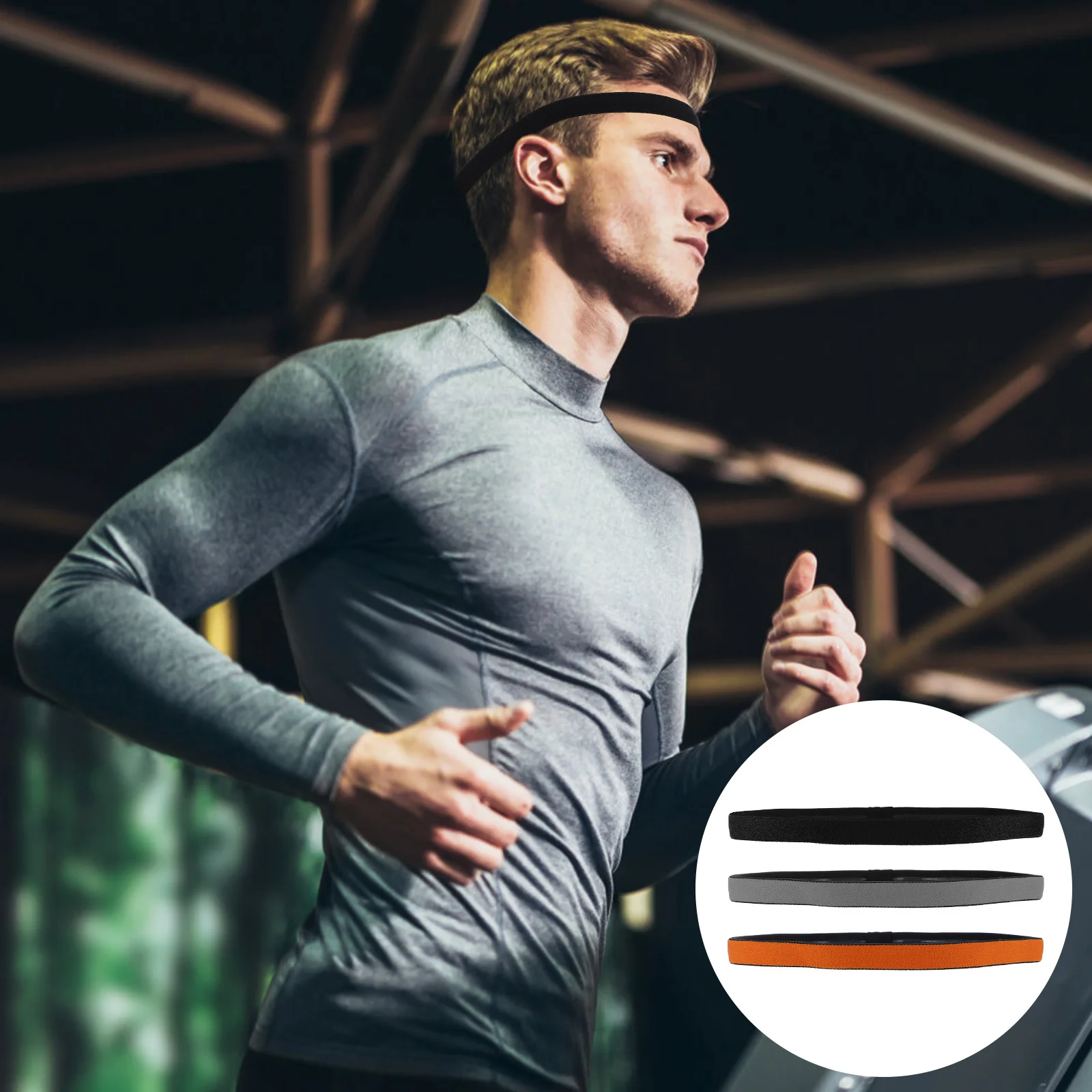 

3pcs Anti-Slip Silicone Sports For Quick Dry Breathable Sweatband Basketball Running Gym Workout Exercise For Basketball