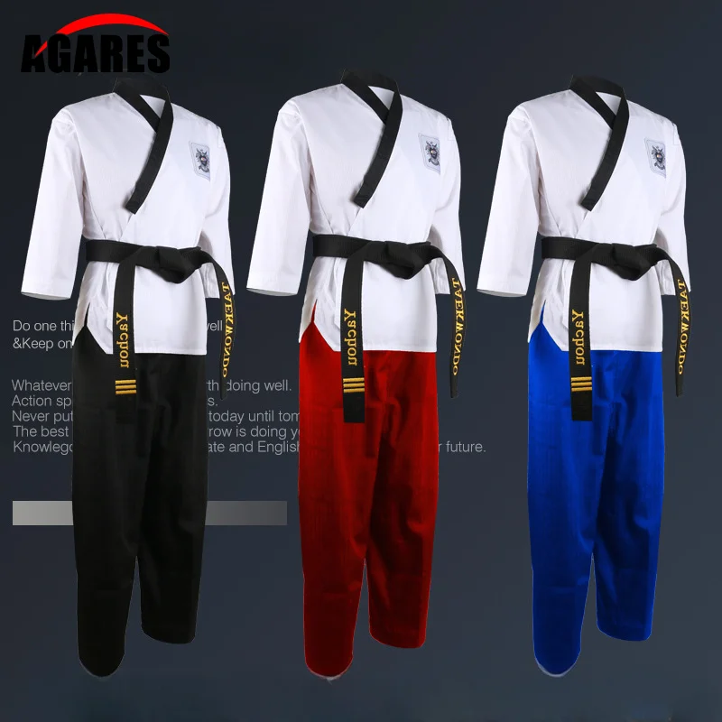 World Training Taekwondo Poomsae Dan Practice doboks Junior Male&Female Senior Unisex Master Dan Taekwondo uniforms Clothes Suit