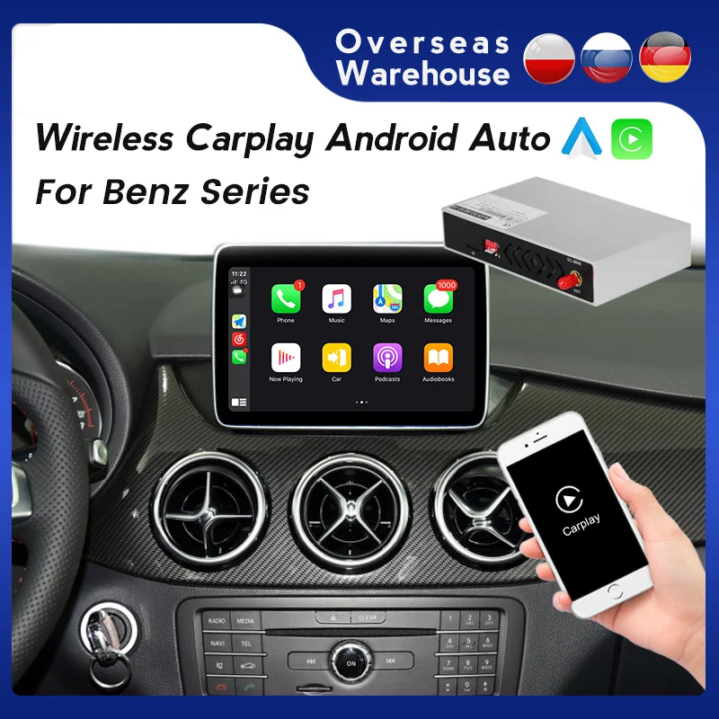 Per Mercedes NTG 5.0 4.5 4.0 A/B/C/E/S/GLK/GLA/GLC/SLK/ML Wireless CarPlay con Android Auto Mirror Link funzioni per Auto AirPlay