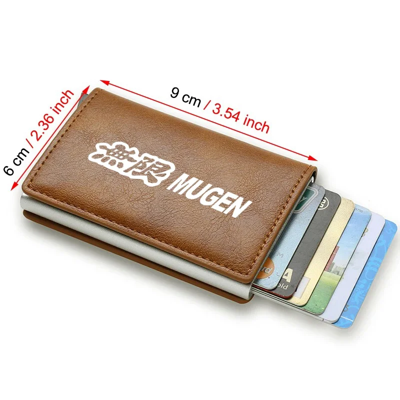 Rfid Credit Card Holder Men Wallets Bank Cardholder Leather Wallets For Honda Mugen Power Typer Civic Accord CRV car accessories