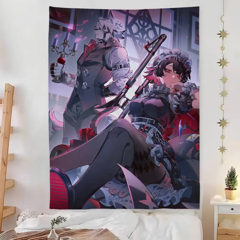 لافتة فنية لخلفية الديكور من Ellen Joe Zenless Zone Zero Tapestry لغرفة النوم والحديقة الخارجية من الألياف الدقيقة
