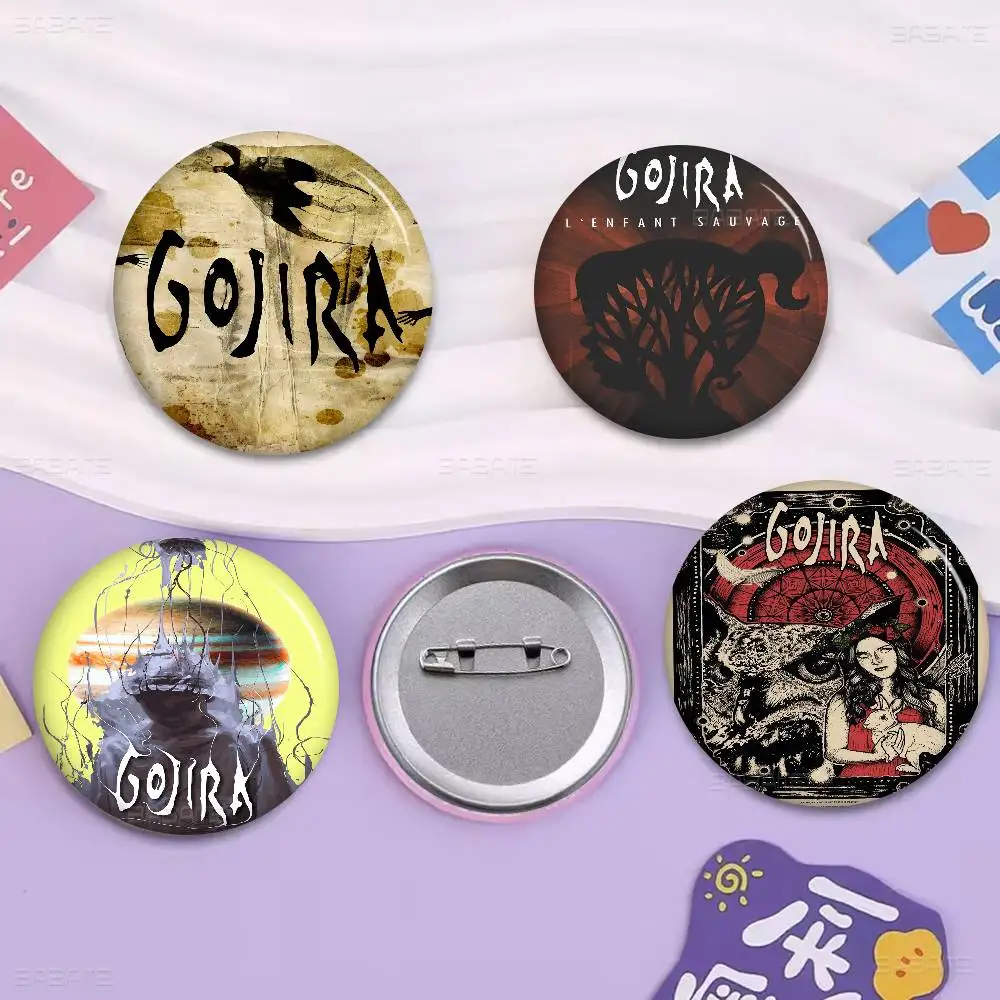 G-Gojira Band Music Alum Soft Button Pin Round Metal Badge Lapel Pin Parts Gift Friends Kid Jewelry