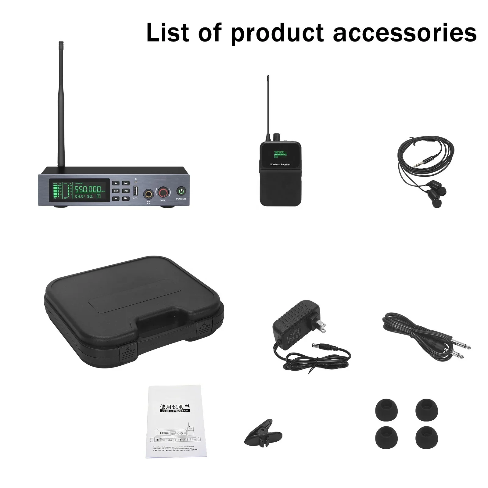 Sistema auricolare mono USB personale wireless RTS a un canale con BT