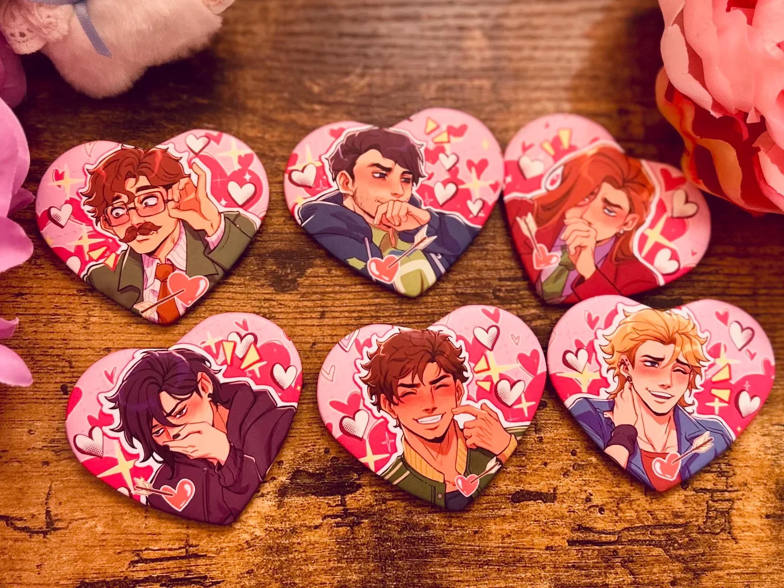 Star Dew Valley Bachelors Heart Button Pins Alex Elliott Acrylic Badge Cute Game Pelican Fan Backpack Jacket Cosplay Decor Gift