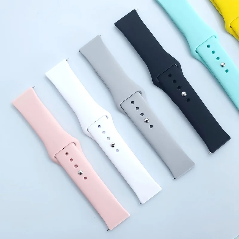 22mm 20mm watch band for samsung galaxy watch 4/3 classic 46mm 42mm/Active 2 44mm 40mm 41mm 45mm Gear s3 Silicone bracelet Strap