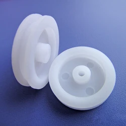 White Plastic Pulley Wheel Small Concave Flywheel Belt Pulley Dia 20mm Bore Aperture 2mm DIY Toy Model Accessories