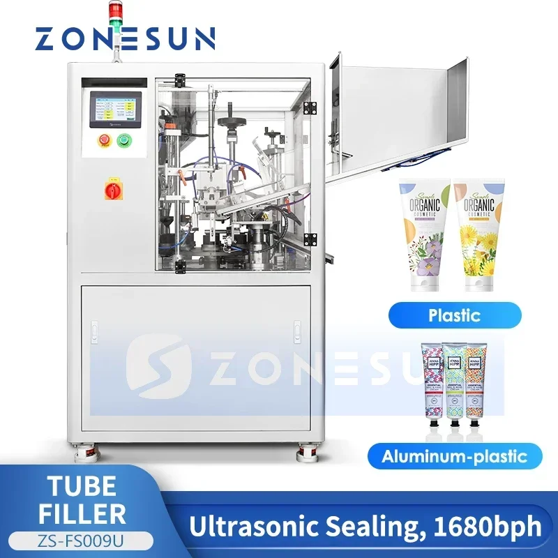 ZONESUN ZS-FS009U Automatic Plastic Tube Filling Machine Ultrasonic Sealing Coding Cream Toothpaste Cosmetic Products Packing