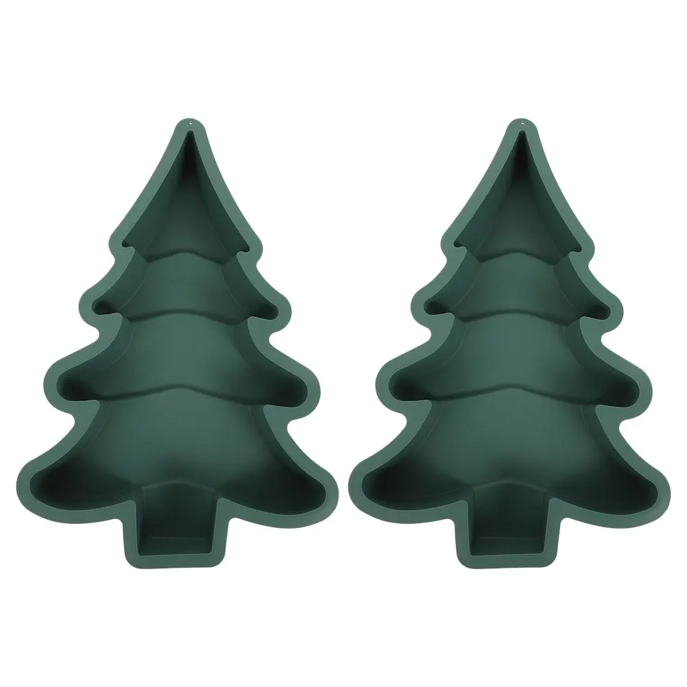 

2Pcs Silicone Christmas Tree Cake Mold Non Stick Flexible Large Cavity Baking Mold for DIY Candy Chocolate Baking