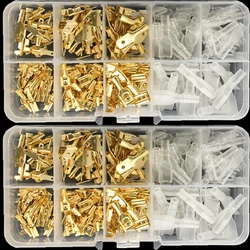 180PCS 2.8mm 4.8mm 6.3mm Male and Female Wire Spade Connector and Insulating Sleeve Assortment Kit for Car Audio Speaker