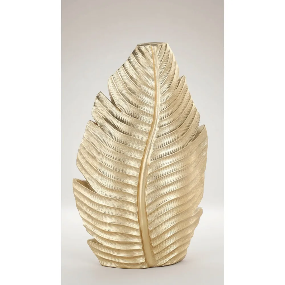

Элегантная ваза из сусального золота — центральная часть из полистоун для современного домашнего декора, цветочная композиция, свадьба и гостиная