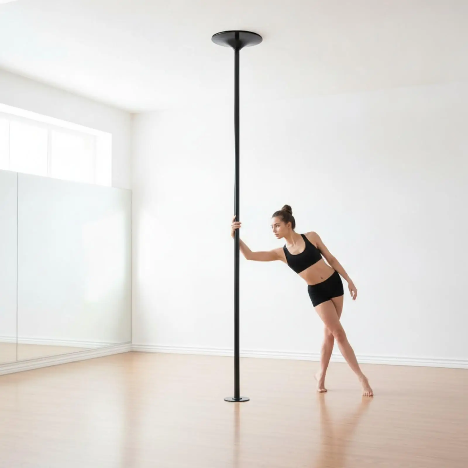Professional Dance Pole for Home Use Black Steel Adjustable Portable Fitness Dance Training Pole