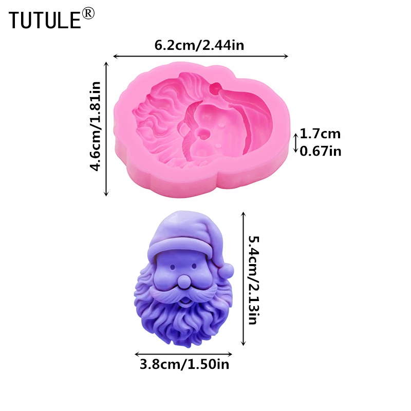 DIY Santa tree deer Resin Jewelry Accessories Silicone Molds 3D Santa Claus Christmas snowman Chocolat Candy Cake Silicone Mould
