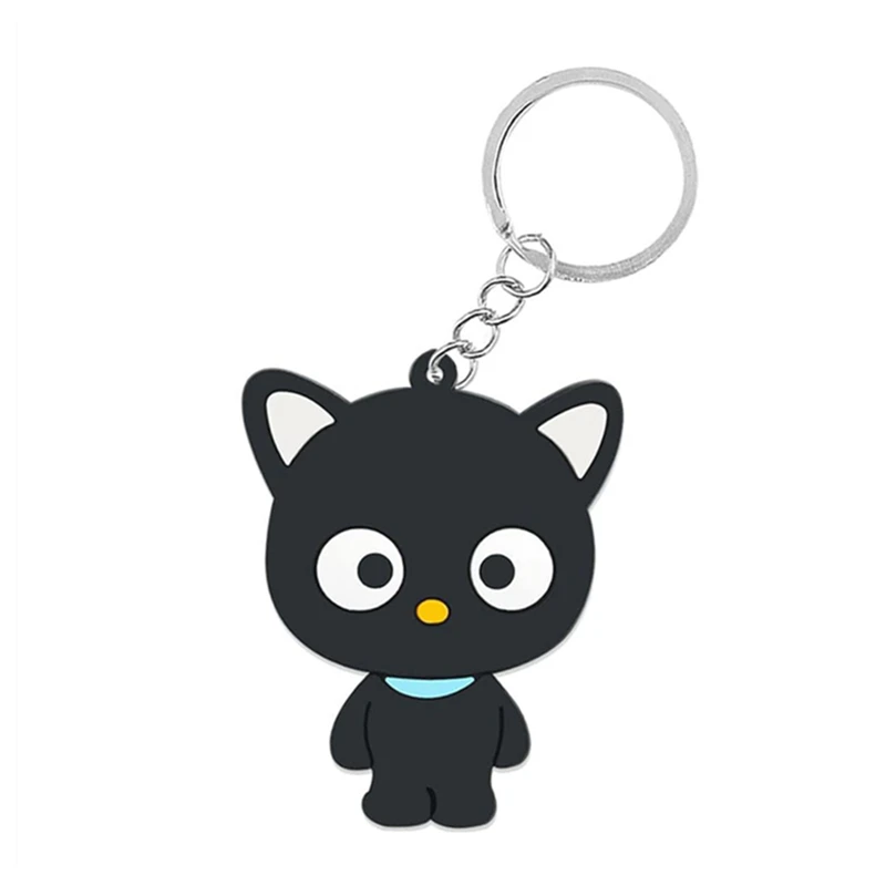 Cute Chococat PVC Keychain Charms Mascot Anime Black Cat Kawaii Bag Keychains Key Ring Holder Small Gifts