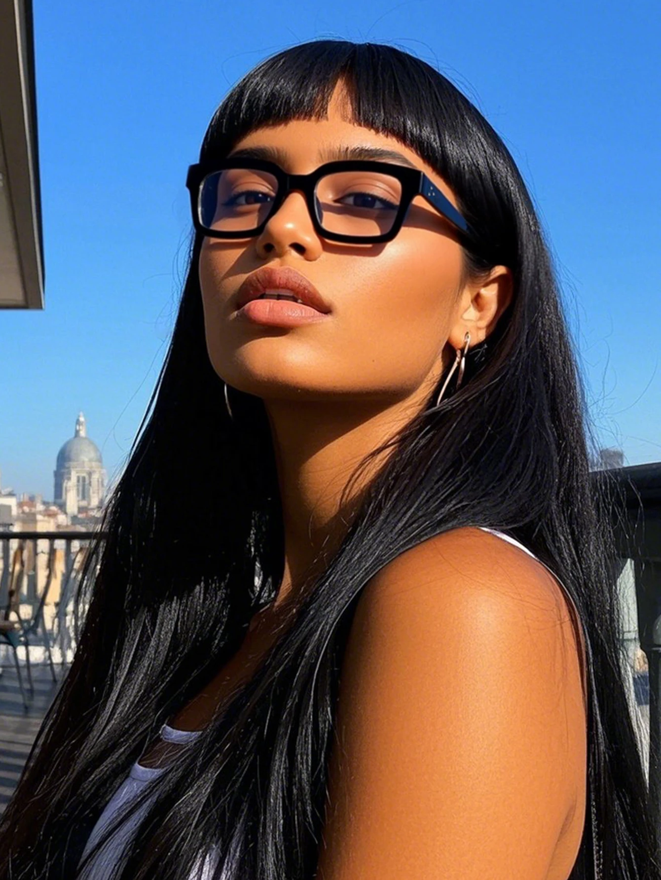 1 Stück Unisex transparente quadratische Lesebrille Damenmode Fotozubehör geeignet für den täglichen Gebrauch, im Büro und beim Lesen