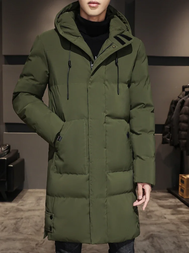 New Fashion Quality Long Cotton-padded Coat Warm Simple Solid Color  Trend All Quality Fabric Comfortable