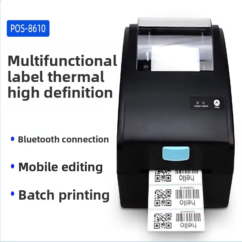 3-inch Label Printer Thermal Label Printer Bluetooth, Express Surface Sheet Printer Barcode Printer Cross-border