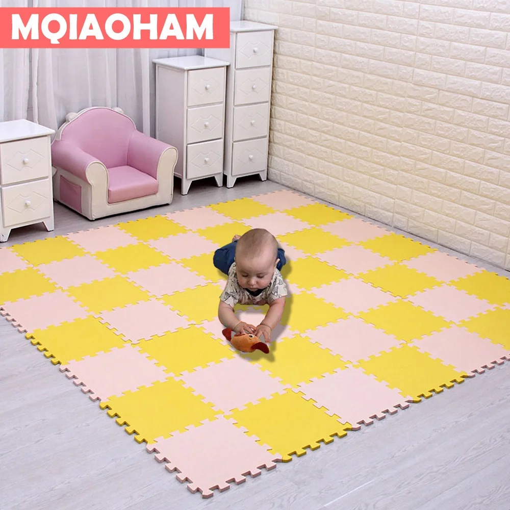 MQIAOHAM-alfombra de rompecabezas de espuma EVA para bebé, alfombrilla antideslizante para suelo de bebé, sala de juegos puzle para, alfombras para