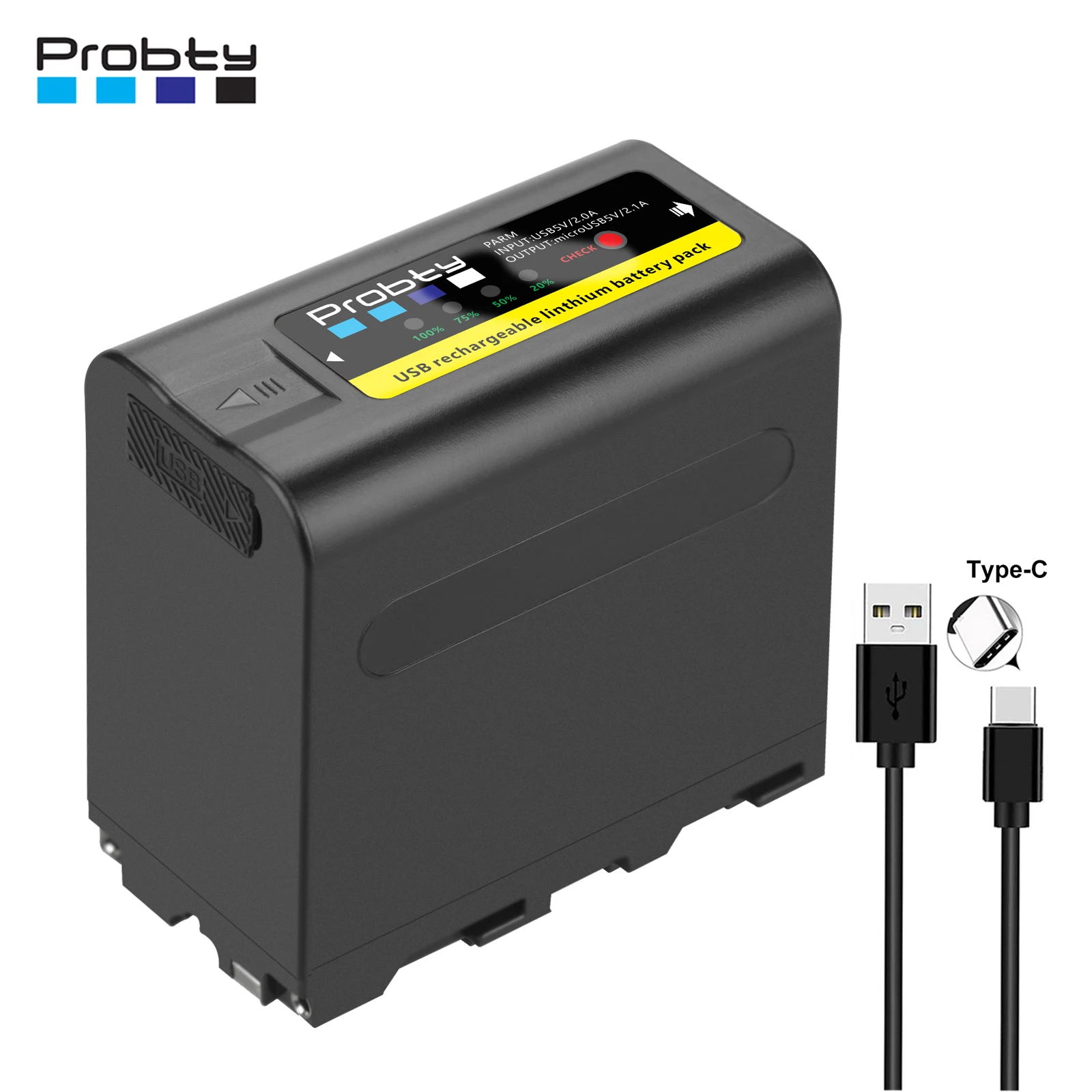 10800mAh USB Output NP-F980 NP-F970 NP-F960 Battery Bulit-in Type C Port for Sony DCR-VX2100/PD150/PD170,FDR-AX1/FX7/FX1000/LBPB