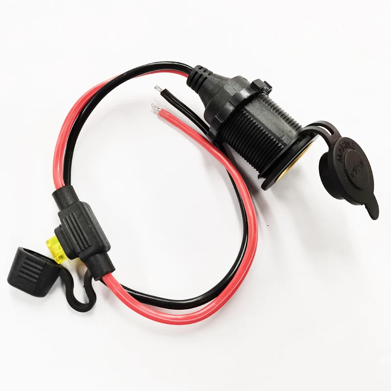 NCHTEK 35CM 2.5MM² 12V~24V FUSE Car Charger Cord Female Cigar Cigarette Lighter Socket Adapter Cable / 1PCS