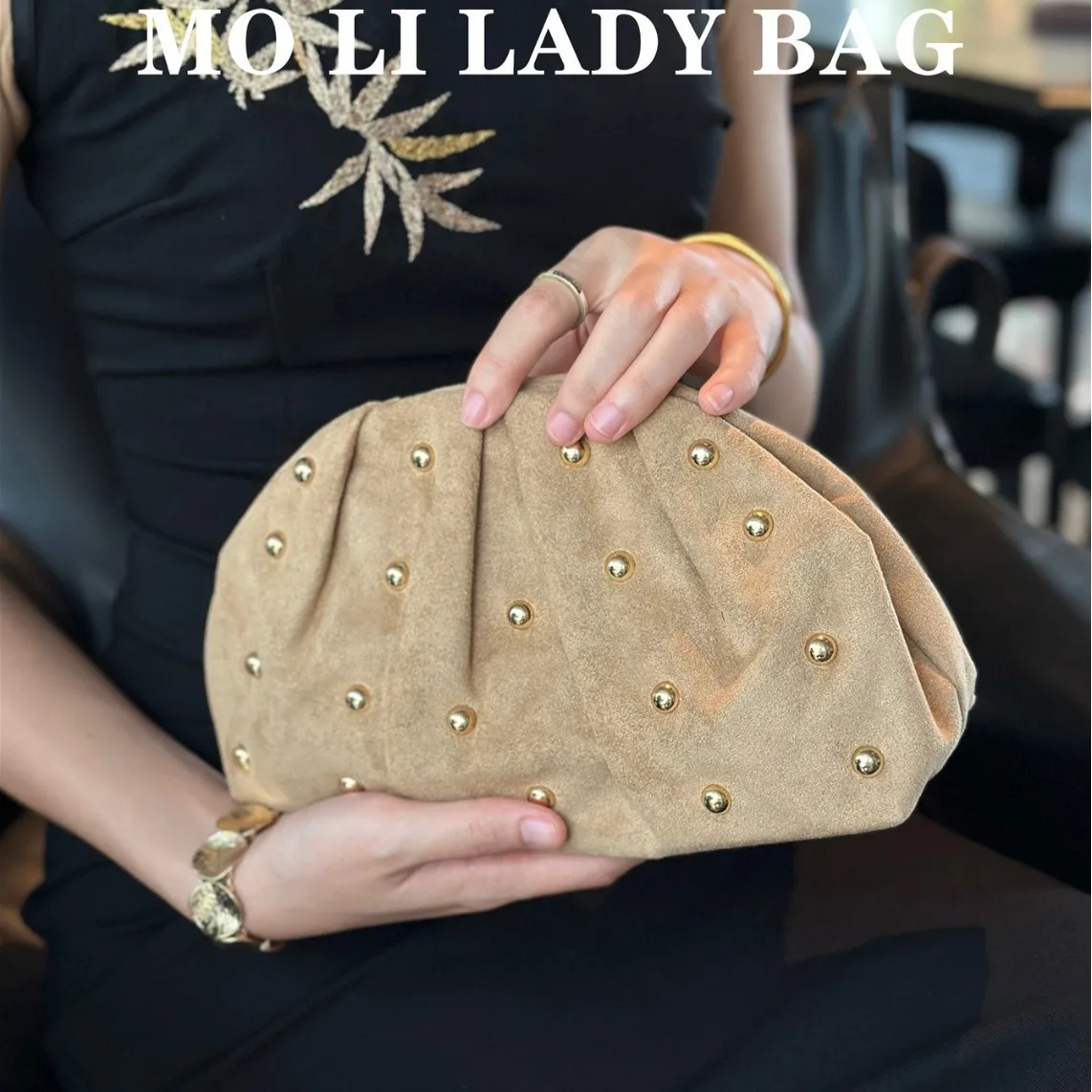 موضة برشام شل حقيبة المرأة الحقيبة المخملية رصع سحابة زلابية حقائب للنساء مصمم حقائب اليد يوم صغير مخلب السيدات جديد