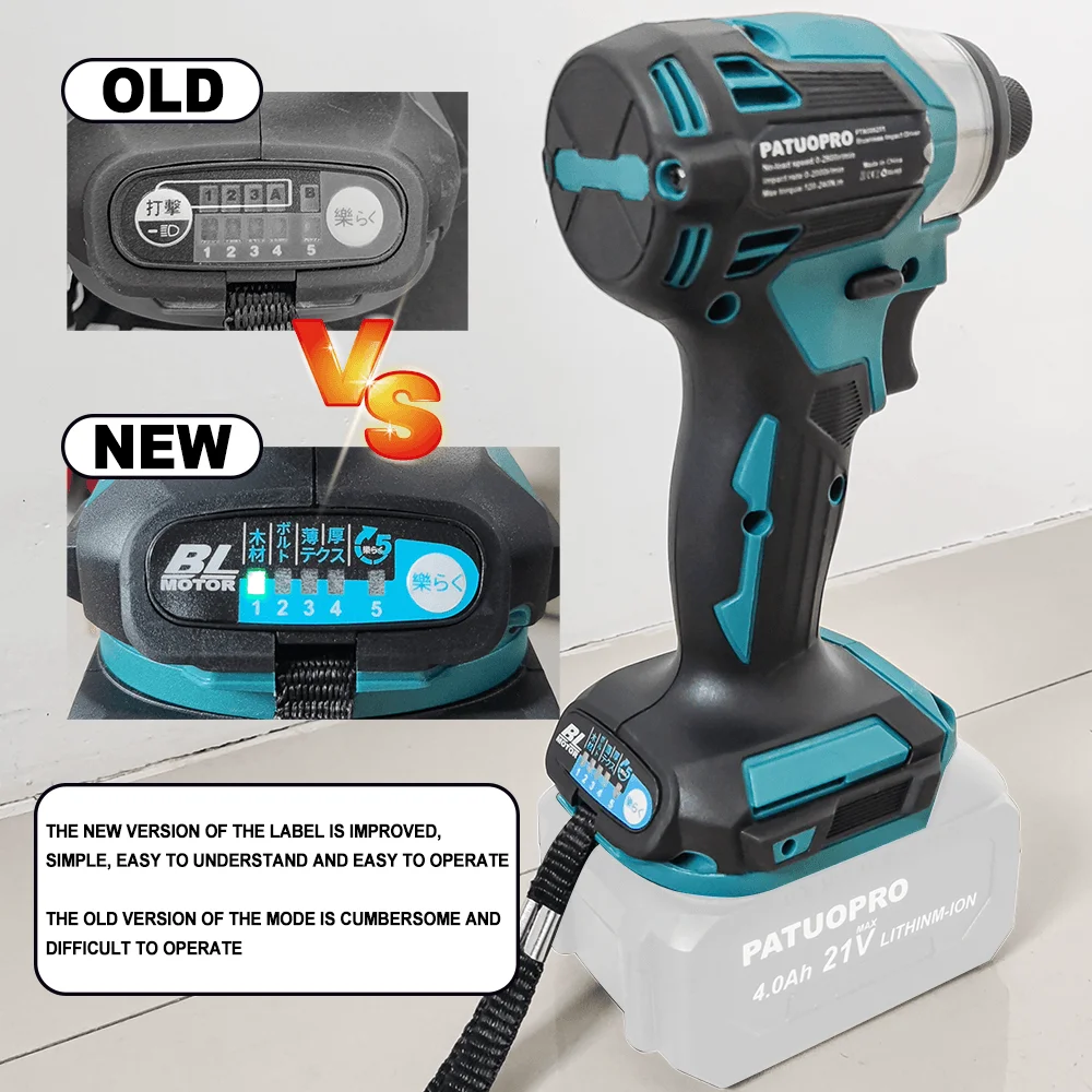 5-biegowa bezszczotkowa wiertarka elektryczna 1/4 "akumulatorowa wkrętarka udarowa ręczne elektronarzędzia do akumulatora Makita 18 V (bez akumulatora)