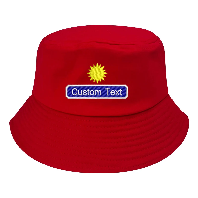 Custom Embroidery Text brodé Sun Men French bob Bucket hats non reversible Cotton Women bob Hat Fisherman