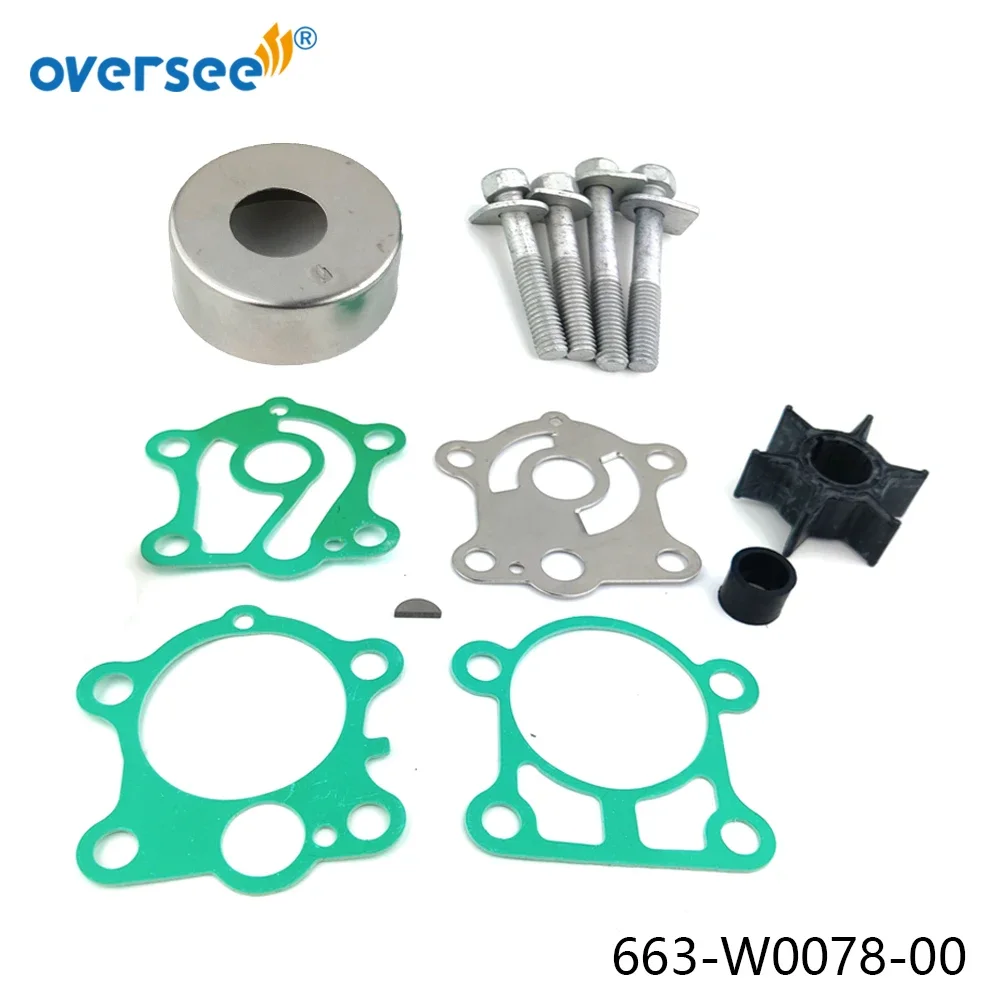 663-W0078 Water Pump Repair Kit for Yamaha 55HP Sierra Outboard Engine 18-3425 663-W0078-00 663-W0078-01 663-W0078-A0