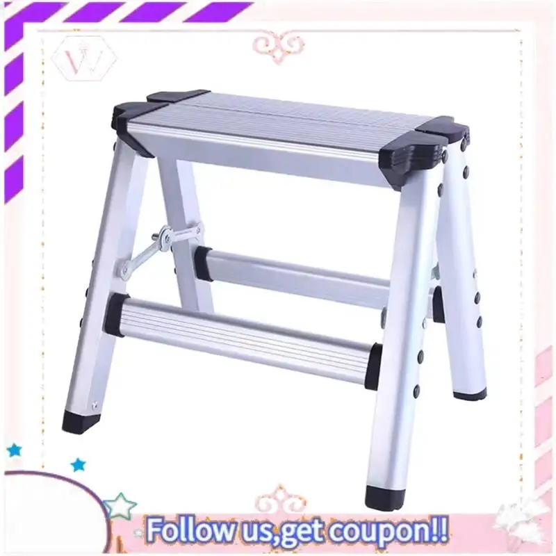 Y74A-Outdoor Camping Thickened Aluminum Alloy 1 Step Stool Folding Herringbone Ladder Portable Home Stool