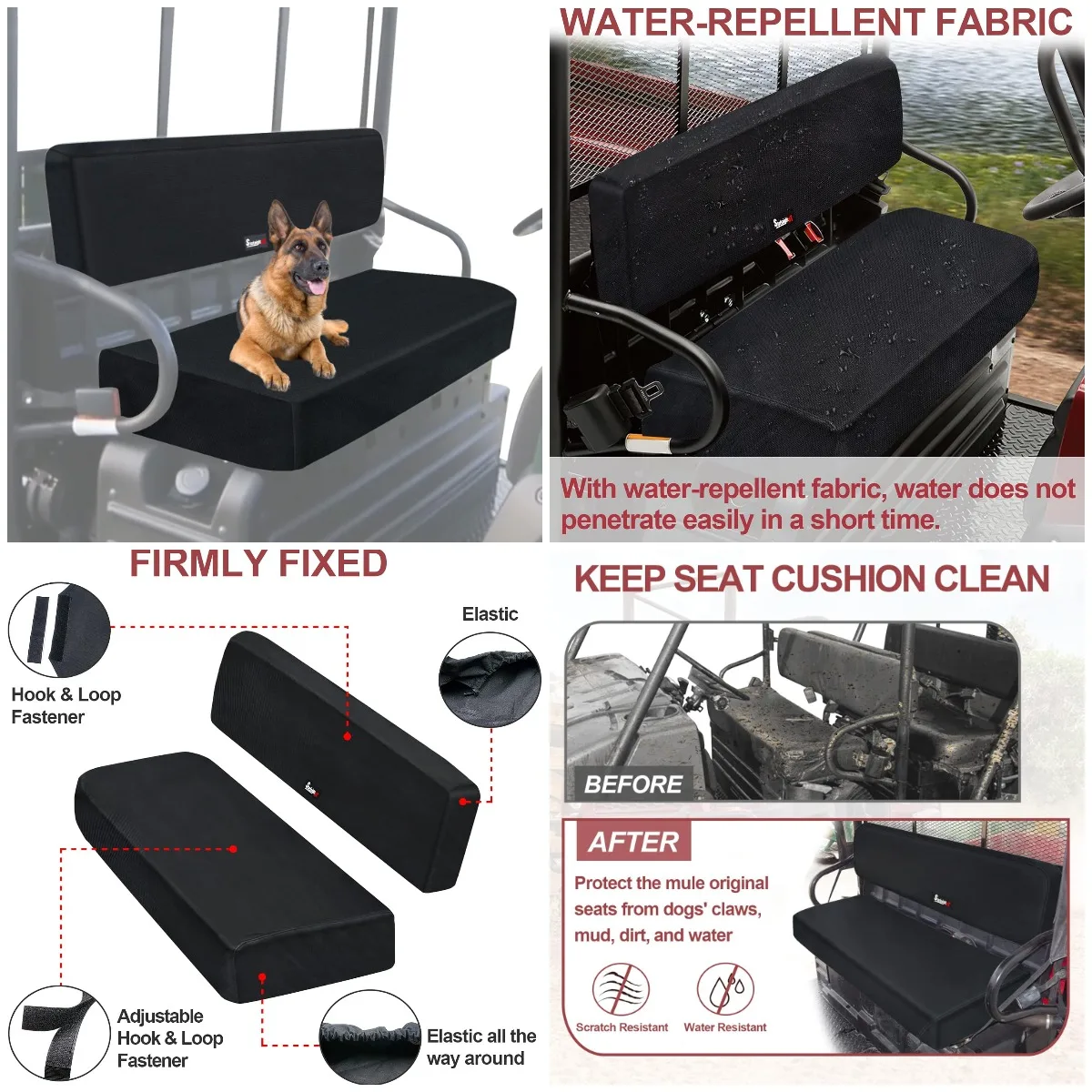 

UTV Bench Mule Seat Cover Seat Covers Compatible with Mule 3010 4010 3000 3020 4000 2001-2023 2025 Mule Accessory Parts