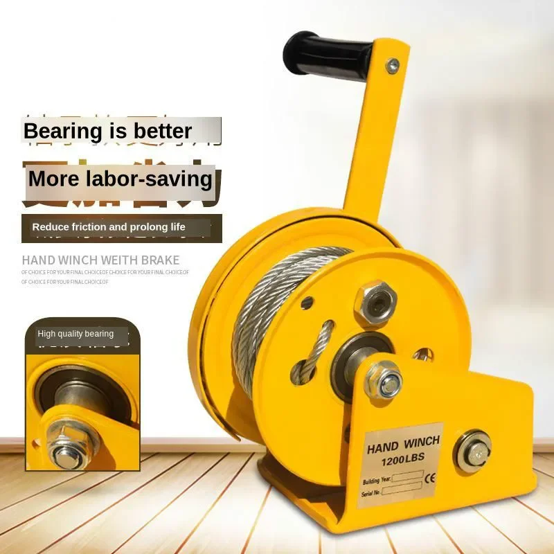 Hot sales Two-way self-locking small hand windlass with automatic brake manual winch tractor