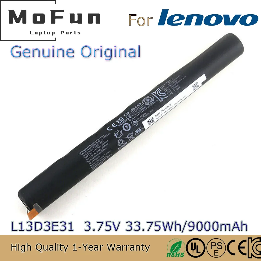 

Совершенно новый оригинальный аккумулятор для ноутбука L13D3E31 3,75 В 9000 мАч 33,75 Втч для Lenovo Yoga Tablet B8000 B8080-F B8000-H L13C3E31 и т. д.