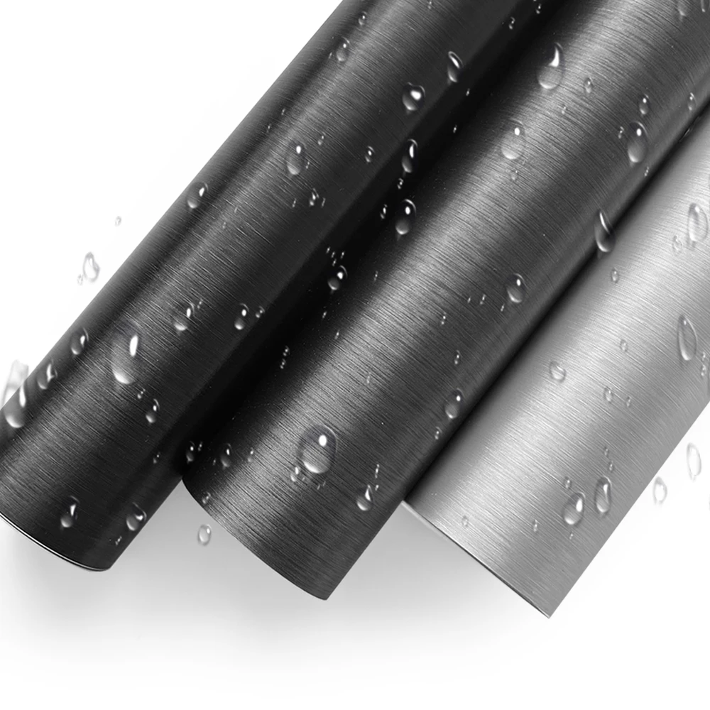 Matt Gebürstete Aluminium-Vinylfolie Silber Autoaufkleber PVC Selbstklebender Schutzaufkleber mit Luftfreisetzung Motorrad-Zubehör