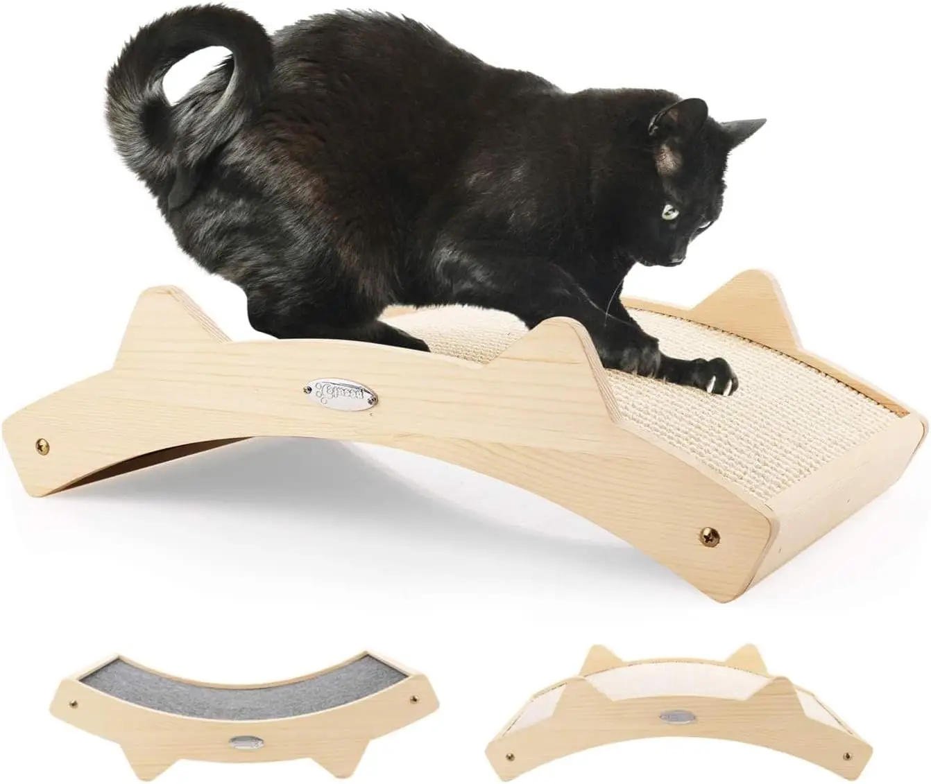 

Double-Sided Sisal Cat Scratcher, Durable Solid Wood, 16.5x10.8in