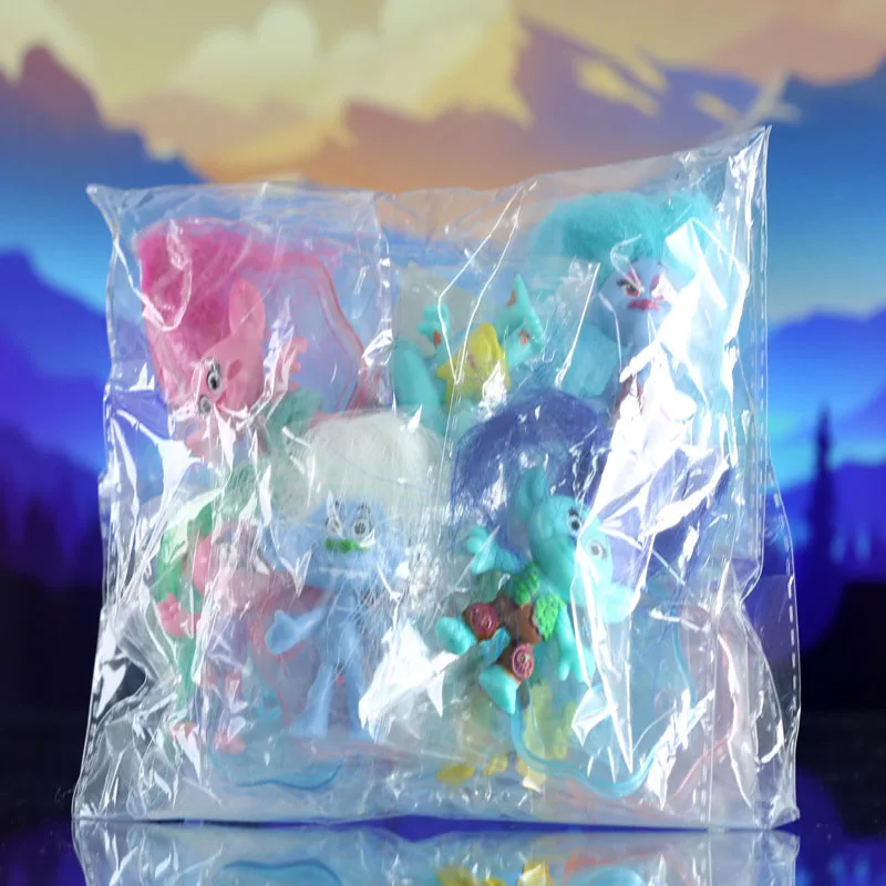 8 Buah/Set 8 Troll Anime Jimat Anak-anak Mainan Figur Aksi PVC Boneka Koleksi Model Karakter Kartun Hadiah Ulang Tahun Teman Anak-anak